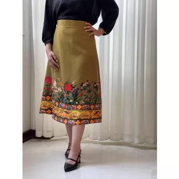 دامن طرح حاشیه گل سدری